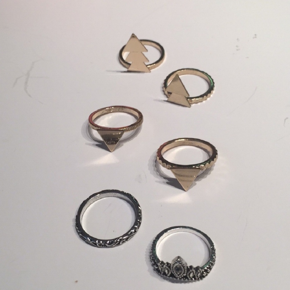 6 Silver/Gold Boho rings